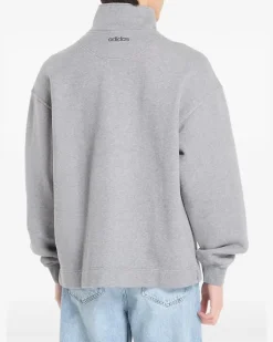 Sweatshirtjacke mit grafischem Print - Grau