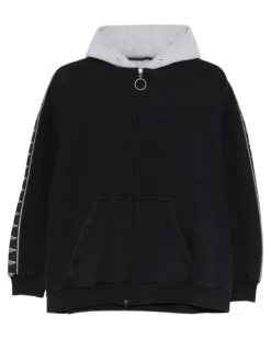 Sweatshirtjacke mit Kapuze - Schwarz