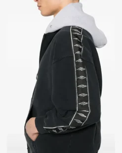 Sweatshirtjacke mit Kapuze - Schwarz