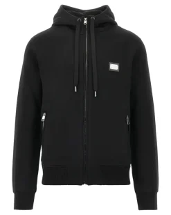 Sweatshirtjacke mit Kapuze - Schwarz