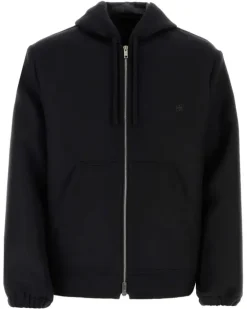 Sweatshirtjacke mit Kordelzug - Schwarz
