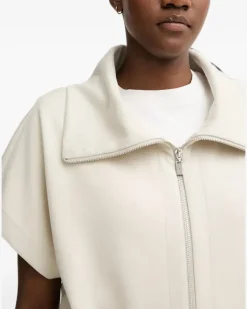 Sweatshirtjacke mit Kordelzug - Nude