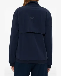 Sweatshirtjacke mit Logo-Detail - Blau
