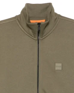 Sweatshirtjacke mit Logo - Grün