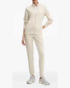 Sweatshirtjacke mit Logo - Nude