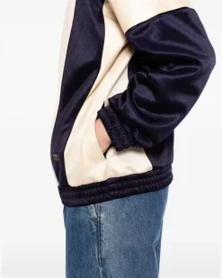 Sweatshirtjacke mit Logo-Patch - Blau