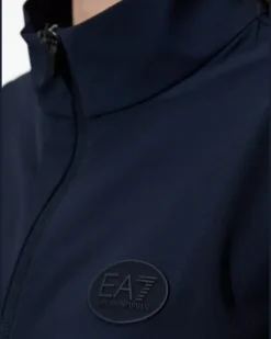 Sweatshirtjacke mit Logo-Patch - Blau