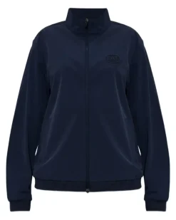 Sweatshirtjacke mit Logo-Patch - Blau