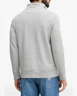 Sweatshirtjacke mit Logo-Patch - Grau