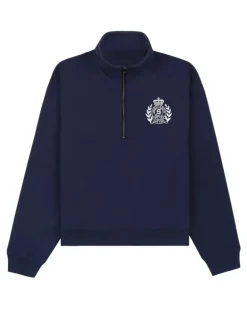 Sweatshirtjacke mit Logo-Print - Blau