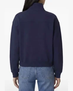Sweatshirtjacke mit Logo-Print - Blau