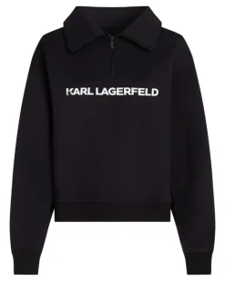 Sweatshirtjacke mit Logo-Print - Schwarz