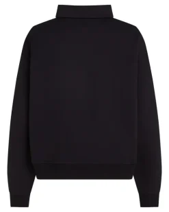 Sweatshirtjacke mit Logo-Print - Schwarz