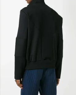 Sweatshirtjacke mit Logo-Print - Schwarz