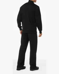 Sweatshirtjacke mit Logo-Schild - Schwarz