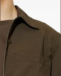 Sweatshirtjacke mit Logo-Stickerei - Braun