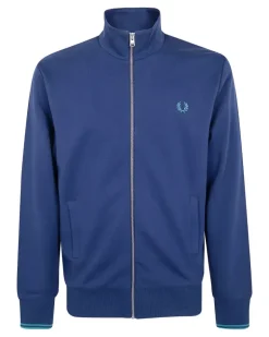 Sweatshirtjacke mit Logo-Stickerei - Blau