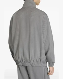 Sweatshirtjacke mit Nadelstreifen - Grau