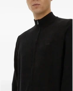 Sweatshirtjacke mit Reißverschluss - Schwarz
