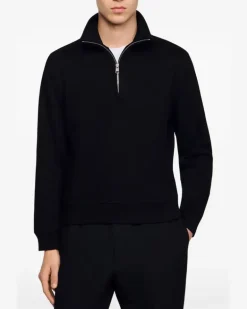 Sweatshirtjacke mit Reißverschluss - Schwarz