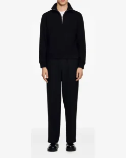 Sweatshirtjacke mit Reißverschluss - Schwarz