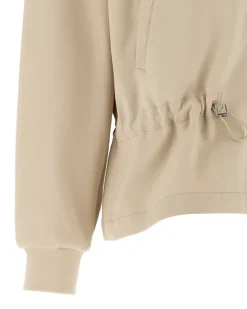 Sweatshirtjacke mit Reißverschluss - Nude