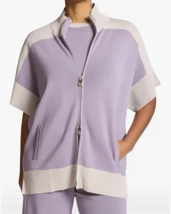 Sweatshirtjacke mit Reißverschluss - Violett