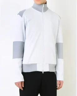 Sweatshirtjacke mit Ärmel-Logo - Weiß