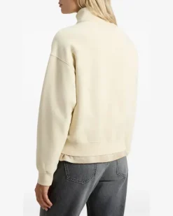 Sweatshirtjacke mit Stehkragen - Nude