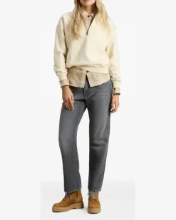 Sweatshirtjacke mit Stehkragen - Nude