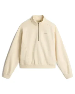 Sweatshirtjacke mit Stehkragen - Nude