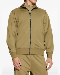 Sweatshirtjacke mit Stehkragen - Grün