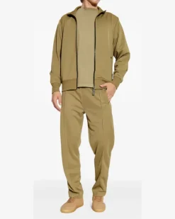 Sweatshirtjacke mit Stehkragen - Grün
