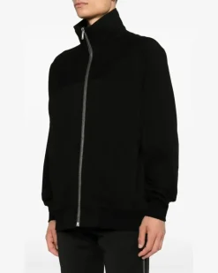 Sweatshirtjacke mit Stehkragen - Schwarz