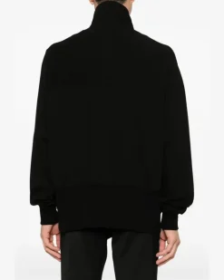 Sweatshirtjacke mit Stehkragen - Schwarz