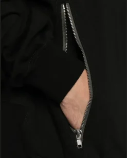Sweatshirtjacke mit Stehkragen - Schwarz