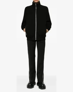 Sweatshirtjacke mit Stehkragen - Schwarz