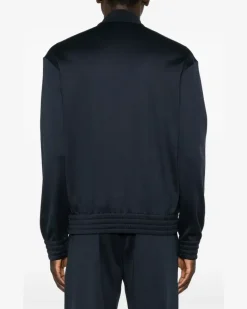 Sweatshirtjacke mit Stehkragen - Blau