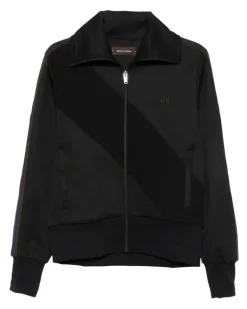 Sweatshirtjacke mit Streifen - Schwarz