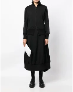 Sweatshirtjacke mit Streifendetail - Schwarz