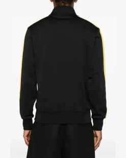 Sweatshirtjacke mit Streifendetail - Schwarz
