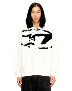 Sweatshirt mit beflocktem Distressed-Logo - Sweatshirts - Herren - Bunt