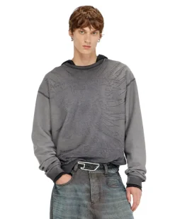 Sweatshirt mit dévoré-Print - Sweatshirts - Herren - Grau