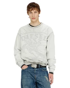 Sweatshirt mit dévoré-Print - Sweatshirts - Herren - Grau
