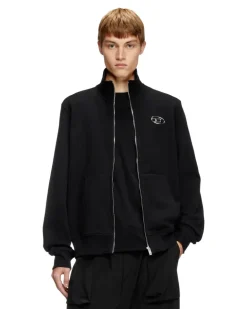 Sweatshirt mit Metallic-Logo und Reißverschluss - Sweatshirts - Herren - Schwarz