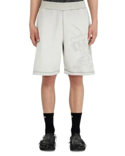 Sweatshorts mit Dévoré-Motiven - Kurze Hosen - Herren - Grau