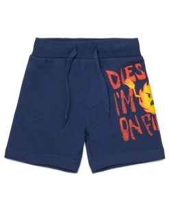 Sweatshorts mit Flammen-Print - Kurze Hosen - Herren - Blau