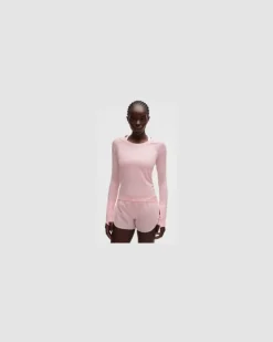 Swiftly Tech Langarmshirt 0 Taillenlänge für Frauen – Größe in Pink Pearl