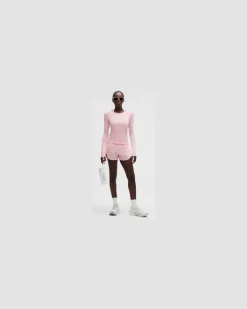 Swiftly Tech Langarmshirt 0 Taillenlänge für Frauen – Größe in Pink Pearl