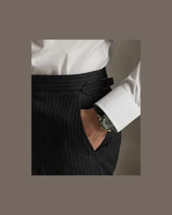 Tailored-Fit Polo-Nadelstreifenanzug Grey